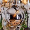 Gastor Suspension, Boule lumineuse, Suspension Ambre, Chrome, Clair, Fumé, 8 lumières