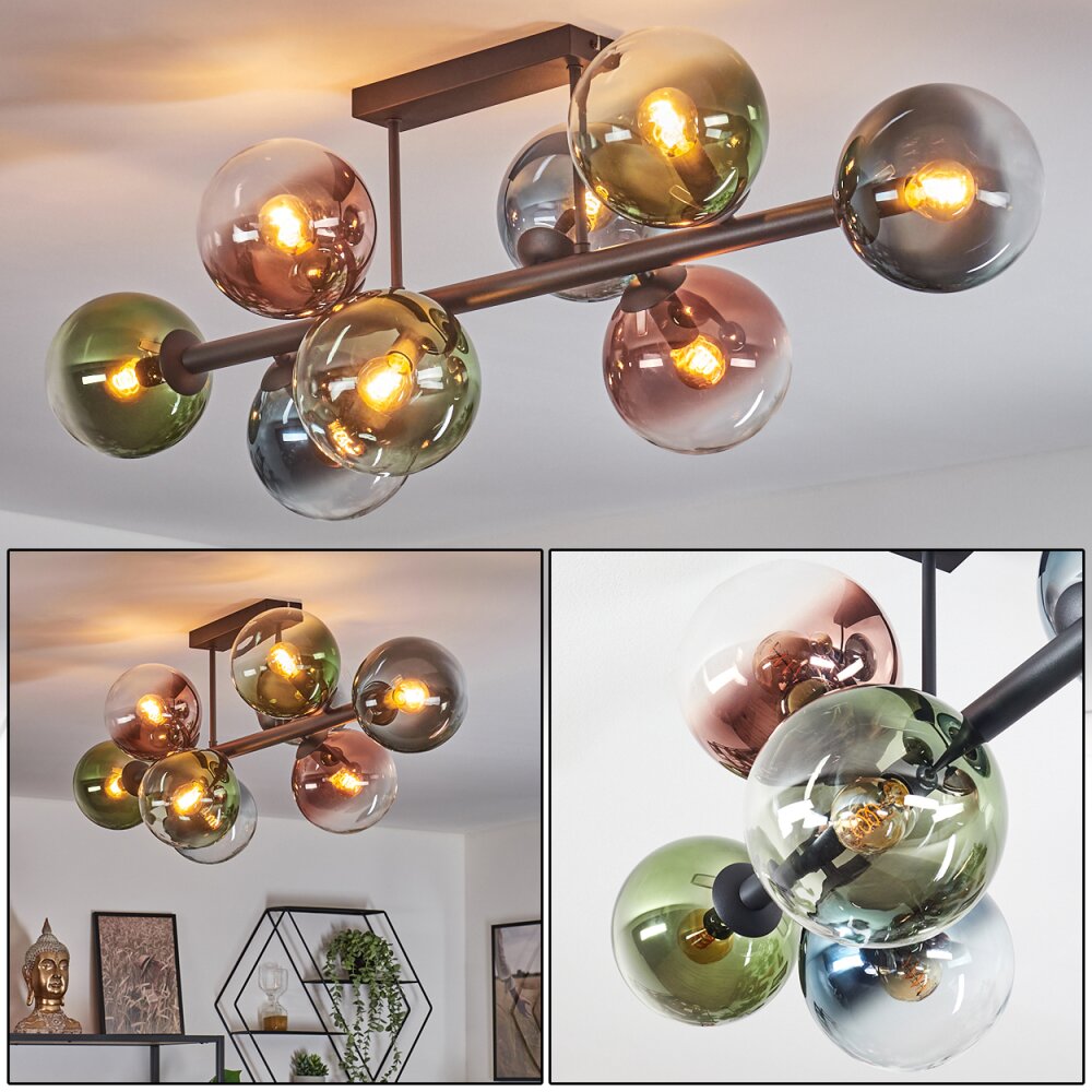 Gastor Plafonnier, Boule lumineuse Bleu, Vert, Clair, Cuivré, 8 lumières main product photo