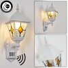 Naofe Lampe murale d´extérieur, Applique murale Blanc, 1 lumière, Détecteur de mouvement