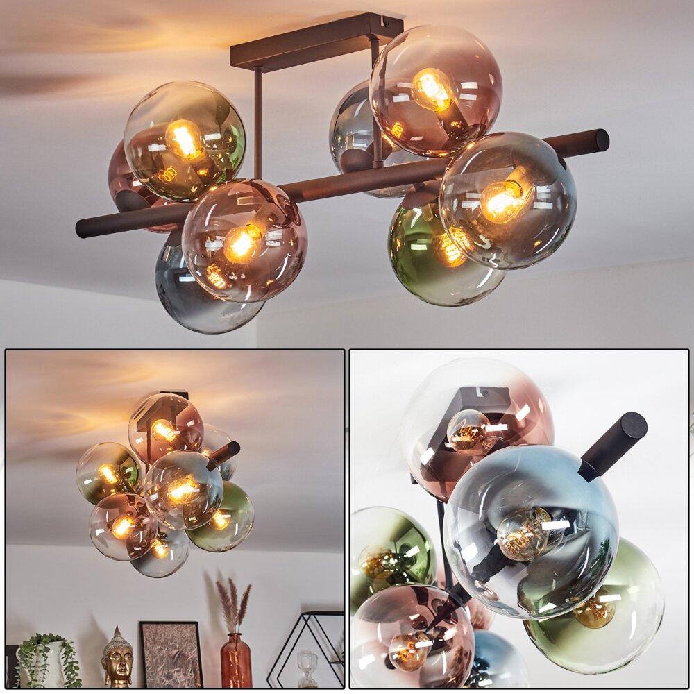 Gastor Plafonnier, Boule lumineuse Bleu, Vert, Clair, Cuivré, 8 lumières main product photo