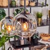 Ripoll Suspension, Boule lumineuse, Suspension Ambre, Clair, Fumé, 6 lumières
