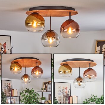 Koyoto Plafonnier, Boule lumineuse 40 cm Écru, Noir, 3 lumières