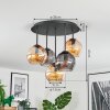 Koyoto Plafonnier, Boule lumineuse 33 cm Ambre, Fumé, 5 lumières