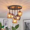 Koyoto Plafonnier, Boule lumineuse 33 cm Ambre, Fumé, 5 lumières