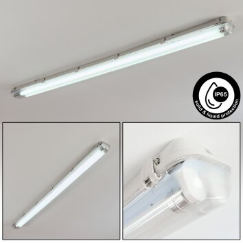 Ilena Plafonnier extérieur, Luminaire extérieur, Luminaire de salle de bain, Projecteur, Plafonnier LED Gris, 1 lumière
