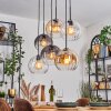 Koyoto Suspension, Boule lumineuse, Suspension Ambre, Clair, Fumé, 6 lumières
