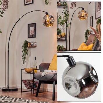 Ripoll Boule lumineuse, Lampadaire, Lampadaires arc Noir, 1 lumière