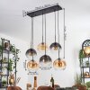 Koyoto Suspension, Boule lumineuse, Suspension Ambre, Clair, Fumé, 6 lumières