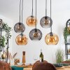 Koyoto Suspension, Boule lumineuse, Suspension Ambre, Fumé, 6 lumières