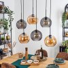Koyoto Suspension, Boule lumineuse, Suspension Ambre, Fumé, 6 lumières