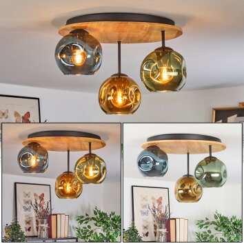 Ripoll Plafonnier, Boule lumineuse Écru, Noir, 3 lumières