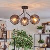 Koyoto Plafonnier, Boule lumineuse Fumé, 3 lumières
