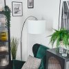 Bassagoda Lampadaire, Lampadaires arc Chrome, Noir, 1 lumière, Abat-jour en tissu