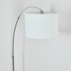 Bassagoda Lampadaire, Lampadaires arc Chrome, Noir, 1 lumière, Abat-jour en tissu