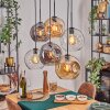 Ripoll Suspension, Boule lumineuse, Suspension Ambre, Clair, Fumé, 6 lumières