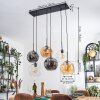 Ripoll Suspension, Boule lumineuse, Suspension Ambre, Clair, Fumé, 6 lumières
