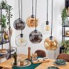 Ripoll Suspension, Boule lumineuse, Suspension Ambre, Clair, Fumé, 6 lumières