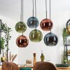 Koyoto Suspension, Boule lumineuse, Suspension Bleu, Vert, Cuivré, 6 lumières