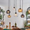 Koyoto Suspension, Boule lumineuse, Suspension Ambre, Clair, Fumé, 6 lumières