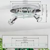 Mirando Plafonnier, Spot de plafond LED Chrome, Argenté, Transparent, 4 lumières