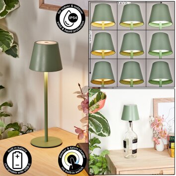 Salgadinho Lampe de table d'extérieur, Luminaire de salle de bain, Lampe à poser LED Vert, 1 lumière