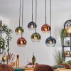 Koyoto Suspension, Boule lumineuse, Suspension Bleu, Vert, Clair, Cuivré, 6 lumières