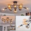 Gastor Plafonnier, Boule lumineuse Ambre, Clair, Fumé, 8 lumières