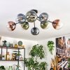 Gastor Plafonnier, Boule lumineuse 87 cm Bleu, Vert, Clair, Cuivré, 8 lumières