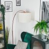 Bassagoda Lampadaire, Lampadaires arc Cuivre, Noir, 1 lumière, Abat-jour en tissu