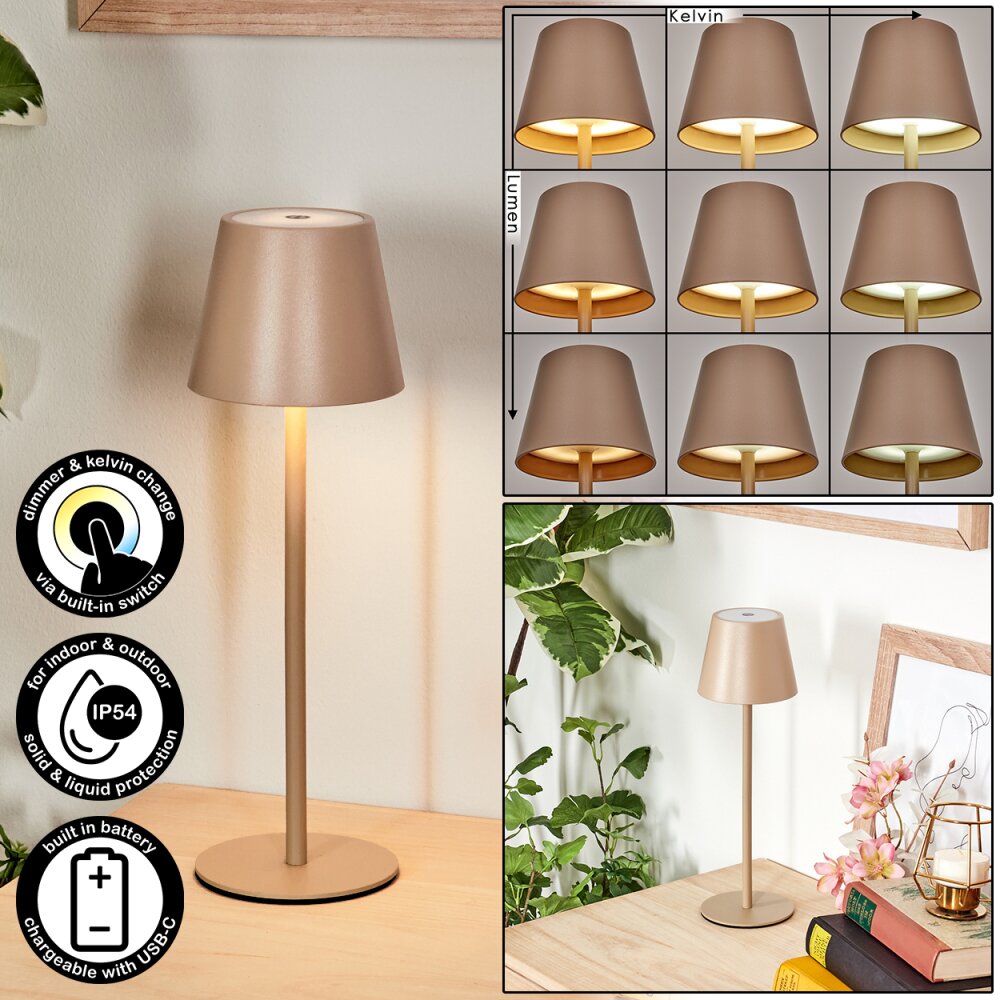 Salgadinho Lampe de table d'extérieur, Lampe à poser LED Sable, 1 lumière main product photo