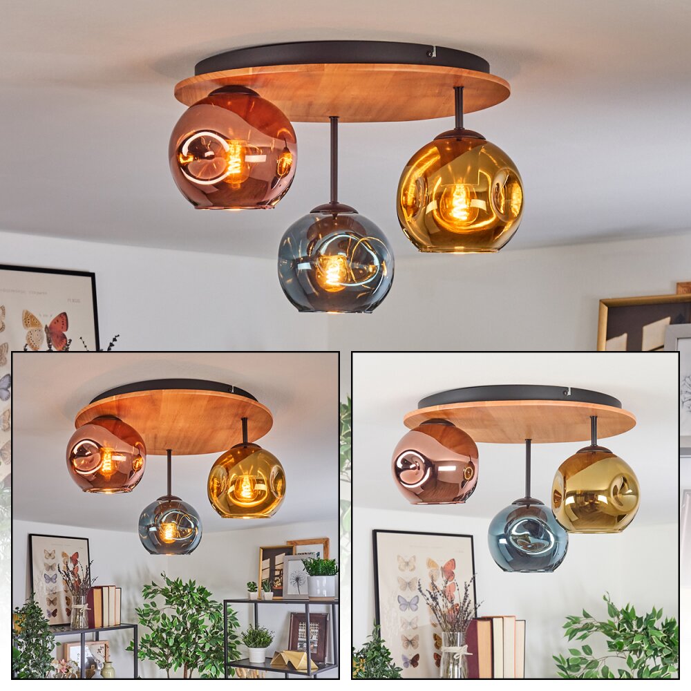 Ripoll Plafonnier, Boule lumineuse Écru, Noir, 3 lumières main product photo