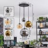 Ripoll Suspension, Boule lumineuse, Suspension grappe Ambre, Chrome, Or, Fumé, 4 lumières