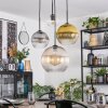 Koyoto Suspension, Boule lumineuse, Suspension grappe Ambre, Or, Clair, Fumé, 4 lumières