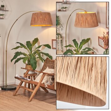 Granja Lampadaire, Lampadaires arc Laiton, Noir, 1 lumière