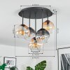 Koyoto Plafonnier, Boule lumineuse 45 cm Ambre, Clair, Fumé, 5 lumières