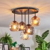 Koyoto Plafonnier, Boule lumineuse 45 cm Ambre, Clair, Fumé, 5 lumières