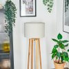 Soungou Lampadaire Chrome, Écru, 1 lumière