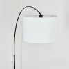 Bassagoda Lampadaire, Lampadaires arc Noir, 1 lumière, Abat-jour en tissu