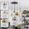 Ripoll Suspension, Boule lumineuse, Suspension grappe Ambre, Chrome, Or, Clair, Fumé, 4 lumières