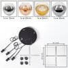 Ripoll Suspension, Boule lumineuse, Suspension grappe Ambre, Chrome, Or, Clair, Fumé, 4 lumières
