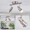 Firan Plafonnier, Spot de plafond LED Nickel mat, 2 lumières