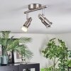 Firan Plafonnier, Spot de plafond LED Nickel mat, 2 lumières