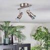 Firan Plafonnier, Spot de plafond LED Nickel mat, 2 lumières