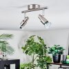 Firan Plafonnier, Spot de plafond LED Nickel mat, 2 lumières