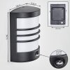 Heran Lampe murale d´extérieur, Applique murale LED Noir, 1 lumière, Détecteur de mouvement