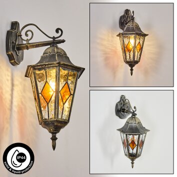 Hongkong Lampe murale d´extérieur, Applique murale Or, Noir, 1 lumière