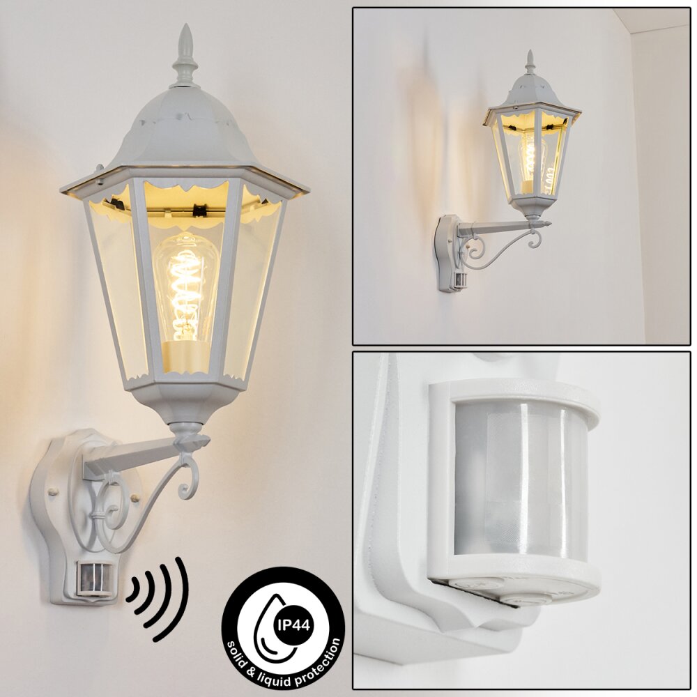 Hongkong Lampe murale d´extérieur, Applique murale Blanc, 1 lumière, Détecteur de mouvement main product photo