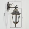 Hongkong Lampe murale d´extérieur, Applique murale Or, Noir, 1 lumière