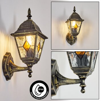 Naofe Lampe murale d´extérieur, Applique murale Brun, Or, 1 lumière