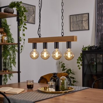 Suspension Cava Écru, Noir, 4 lumières